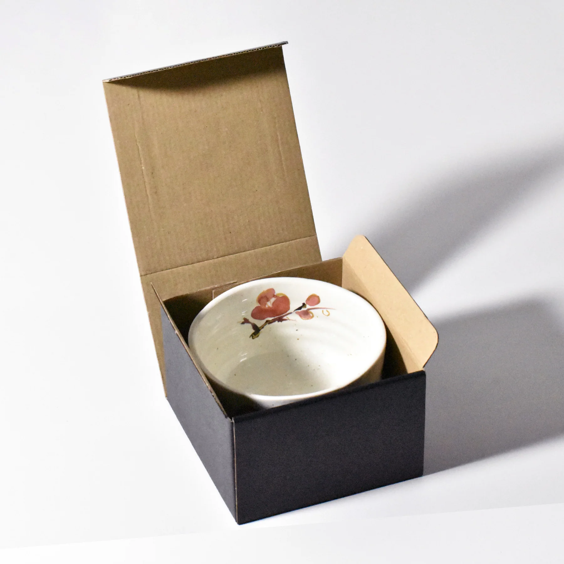 Japanese Ceramic “Kin-Sai Ume” Matcha Bowl – Gold-Accented Plum Design - Image 3