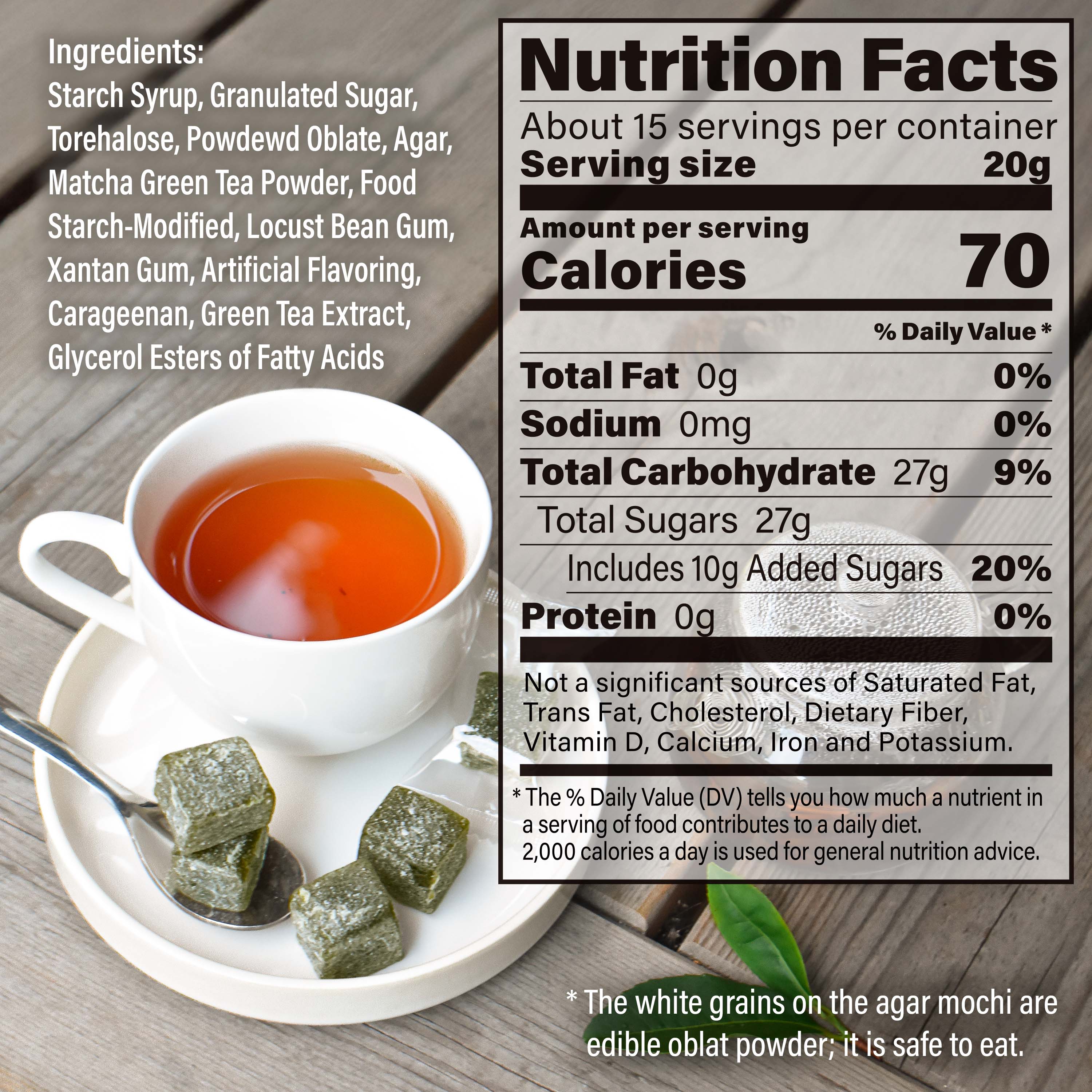 Matcha Agar Mochi Candy 290g(10.2oz) - Image 3