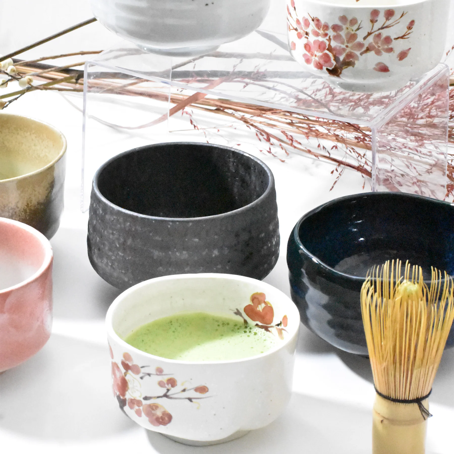 Matcha Tea Bowl -MS15 Rustic White Rim - Image 5