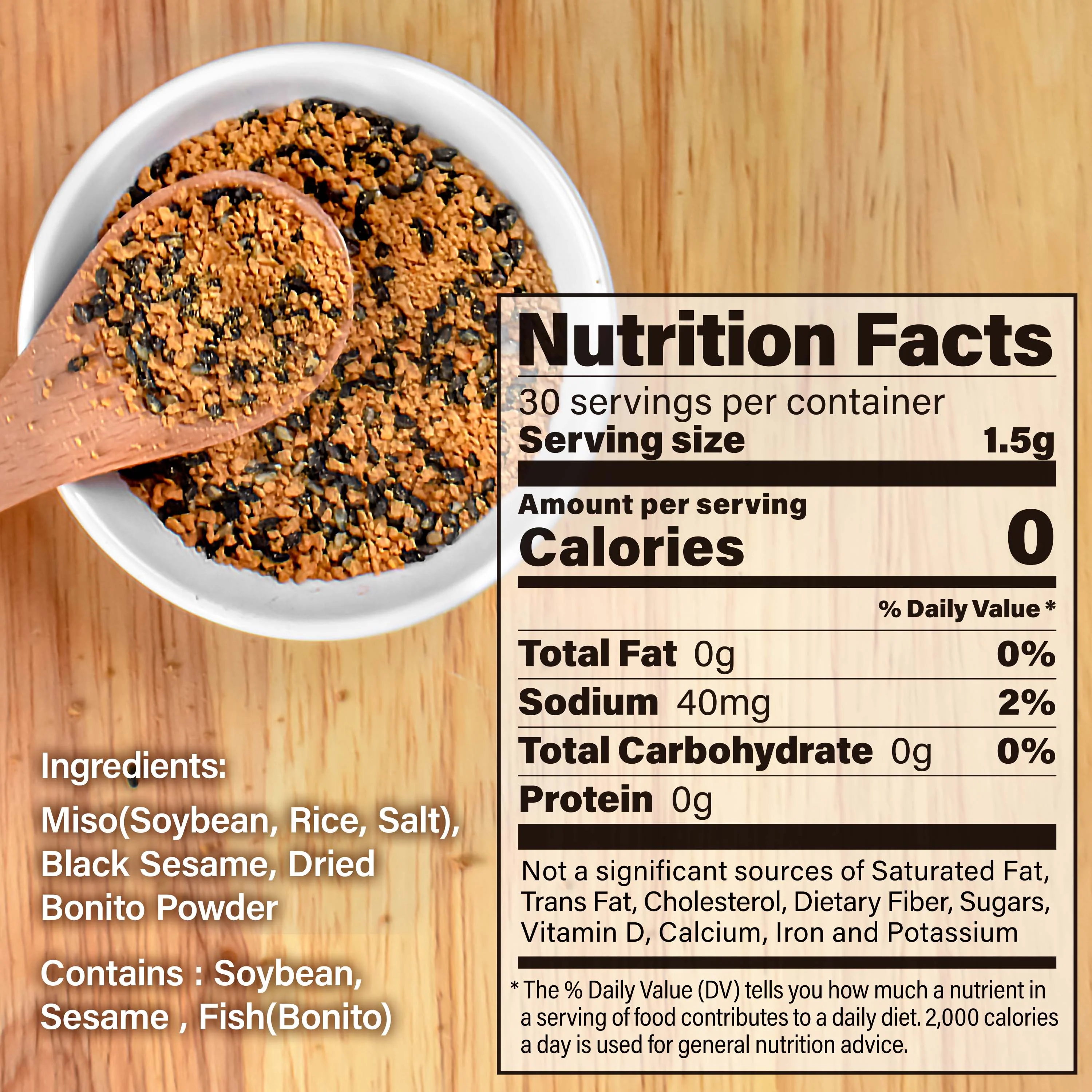 Red Miso and Black Seasame Furikake Seasoning 45g(1.59oz) - Image 3