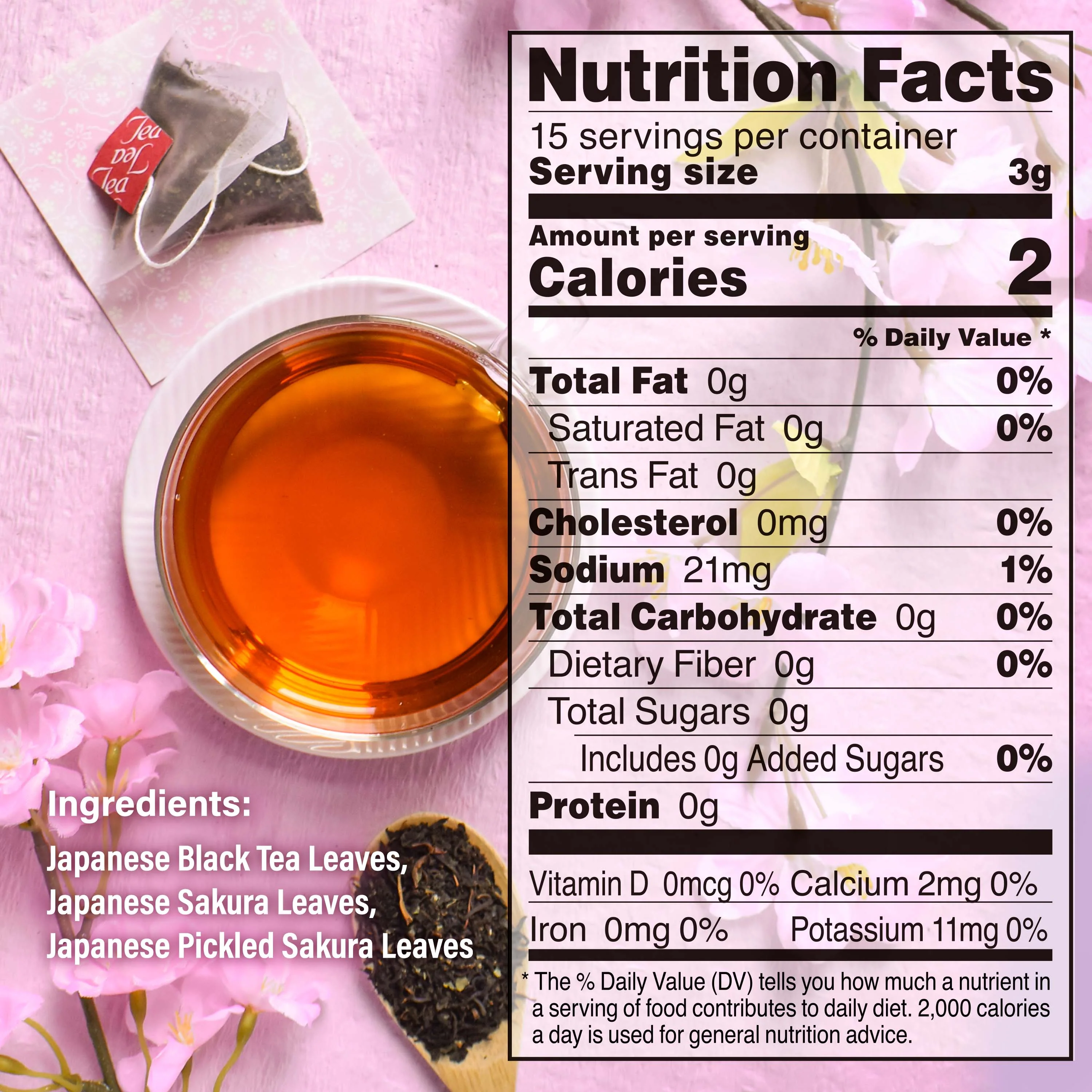 Sakura Black Tea (Tea Bag) 3gx15bags - Image 7